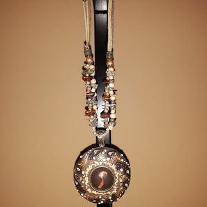 Handmade beaded necklace with pendant